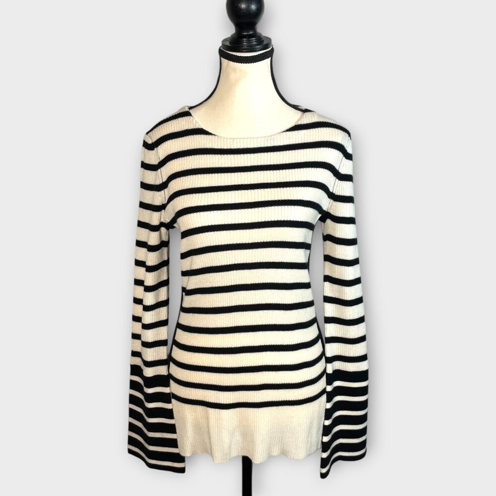 Krimson Klover Ivory Sweater MEDIUM Side Slits Bell Sleeves Wool Blend NEW